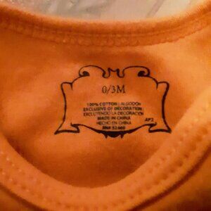 Pumpkin One piece for infants  0-3 months  and pumpkin hat